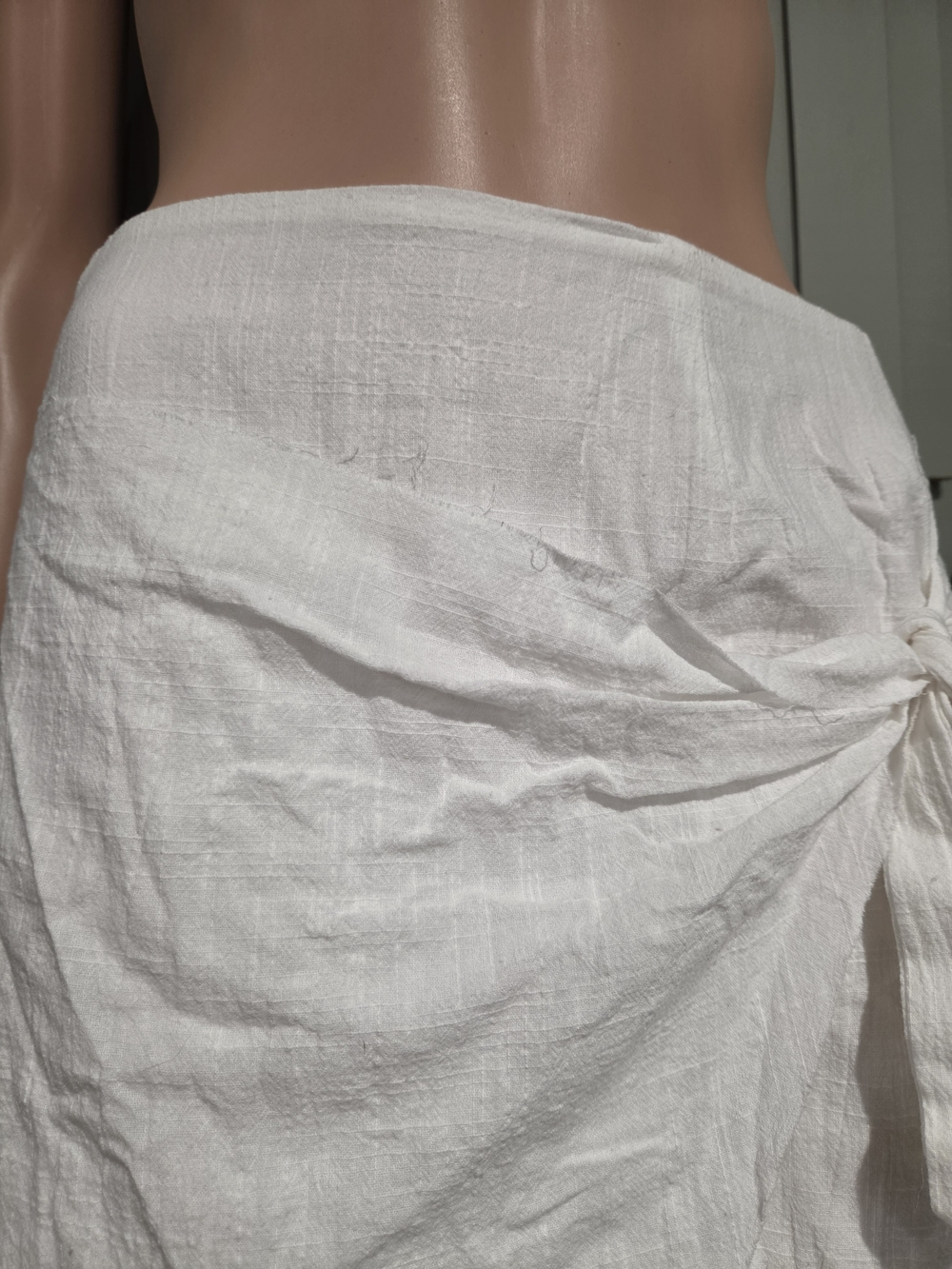 Showpo Not Happening 100% Cotton White Tie Front Mini Skirt NWT Size 6 - Picture 7 of 16